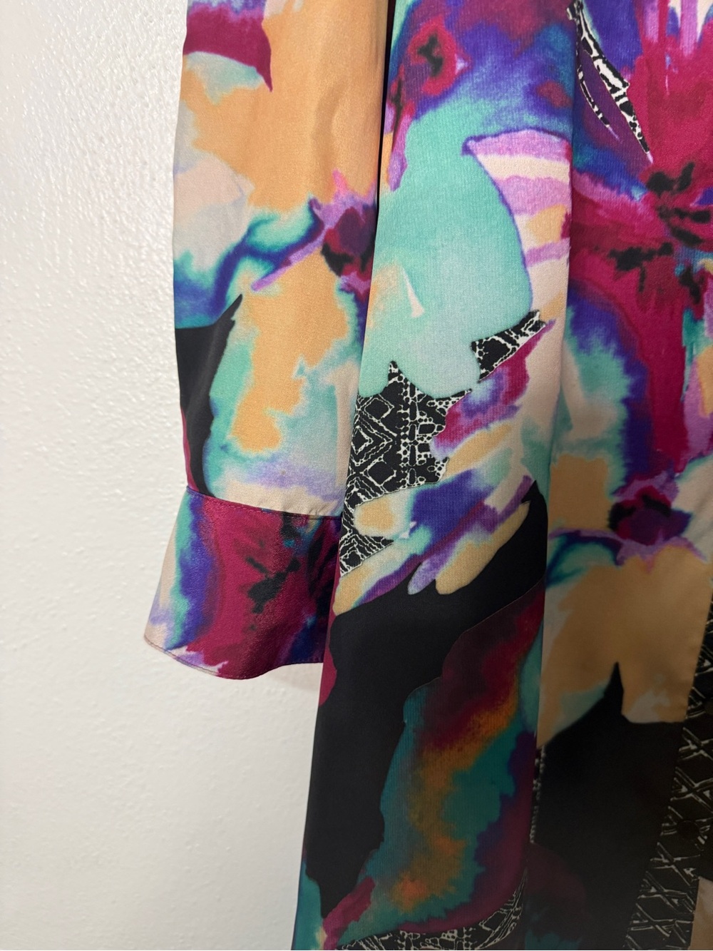 Antonio Melani Vibrant Floral Button-Front Tunic Dress. Sz 10. - Picture 4 of 10